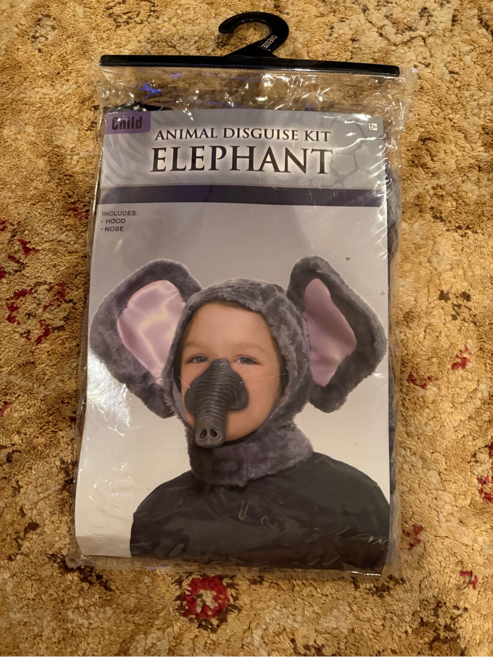 NWT Elephant Animal costume Kit - ears and nose pachyderm Roll Tide Halloween